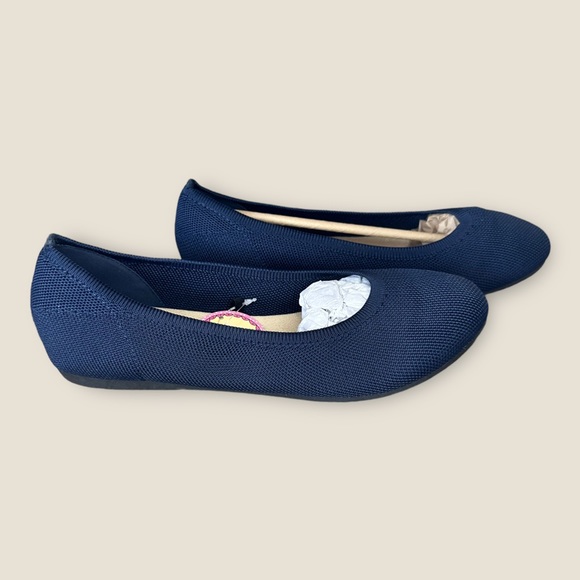 Jelly Pop Navy, Knit, Round Toe Flats with Memory Foam Inserts - Picture 7 of 8